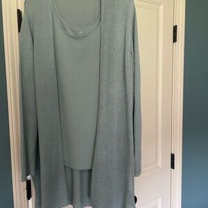 J. Jill Soft Sea Blue Tank Top w/ Cardigan XL